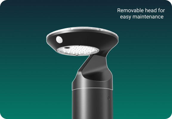 easy maintenance removable head solar lighting