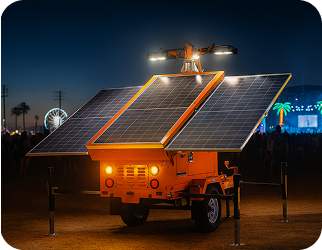 Fairgrounds mobile solar lighting