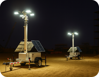 Road repair mobile solar lighting