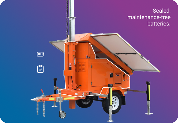 Maintenance free battery mobile solar lighting