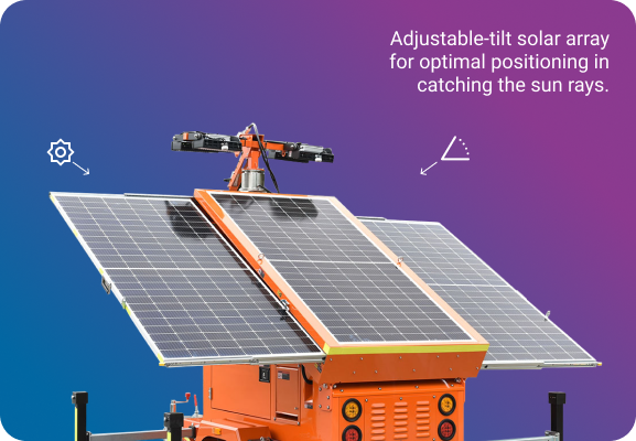 Adjustable solar arrays mobile solar lighting