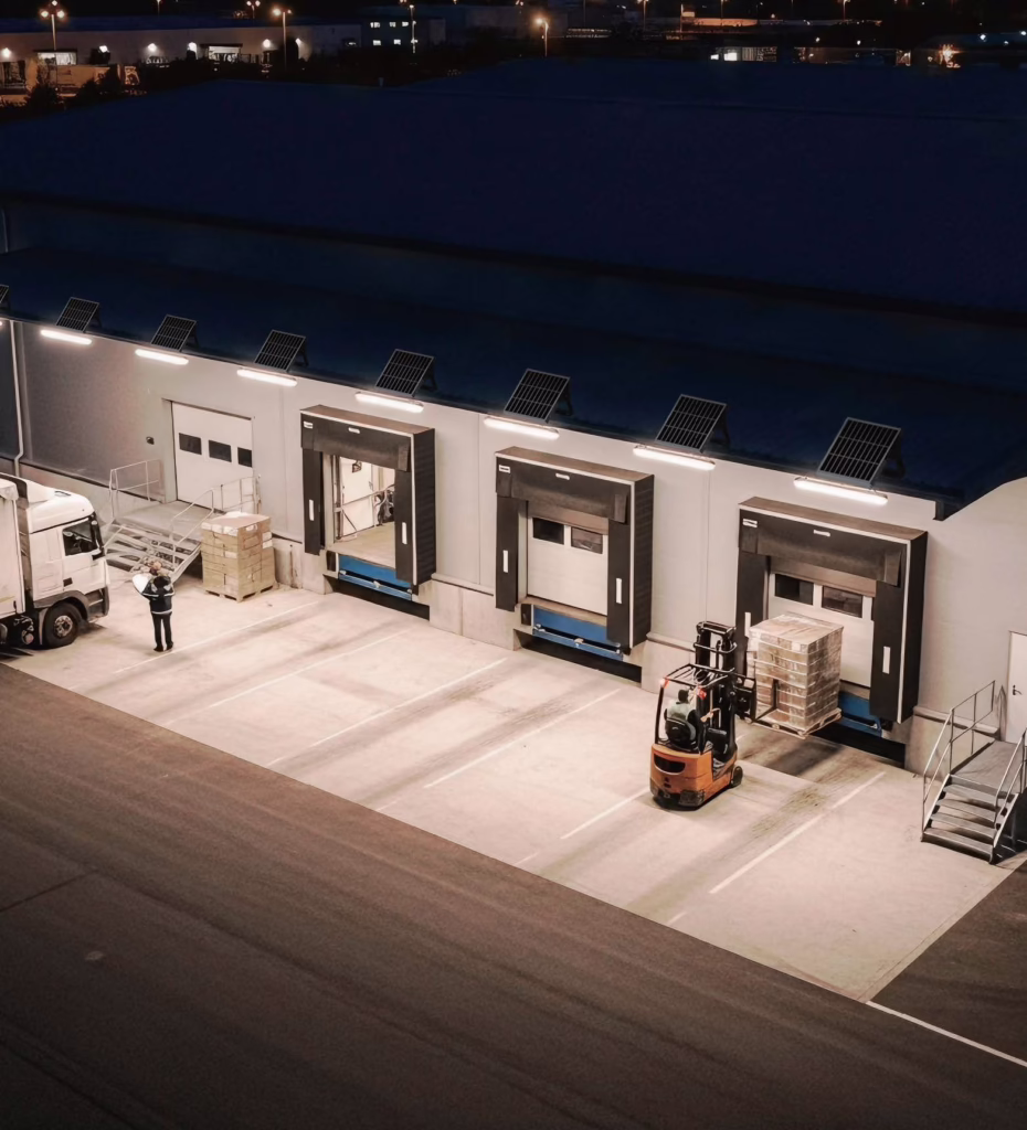 Solar loading dock lighting